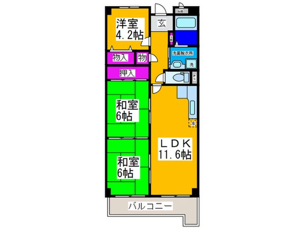 エスト堺グランディールの物件間取画像